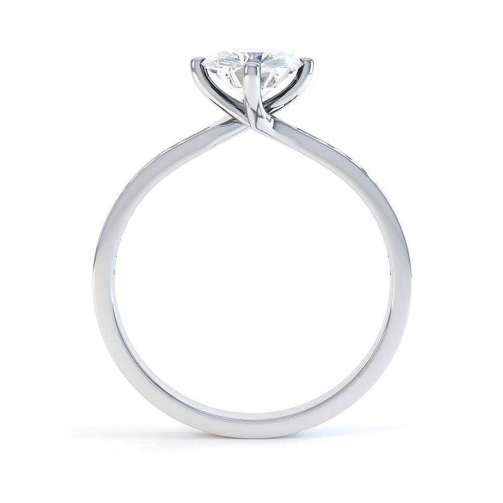 CYNTHIA Pavé Round Solitare Ring