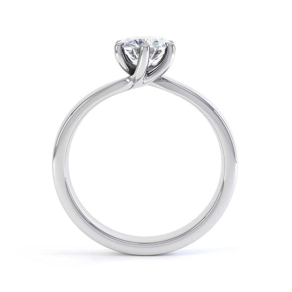 CYNTHIA Plain Round Solitaire 6 Prong